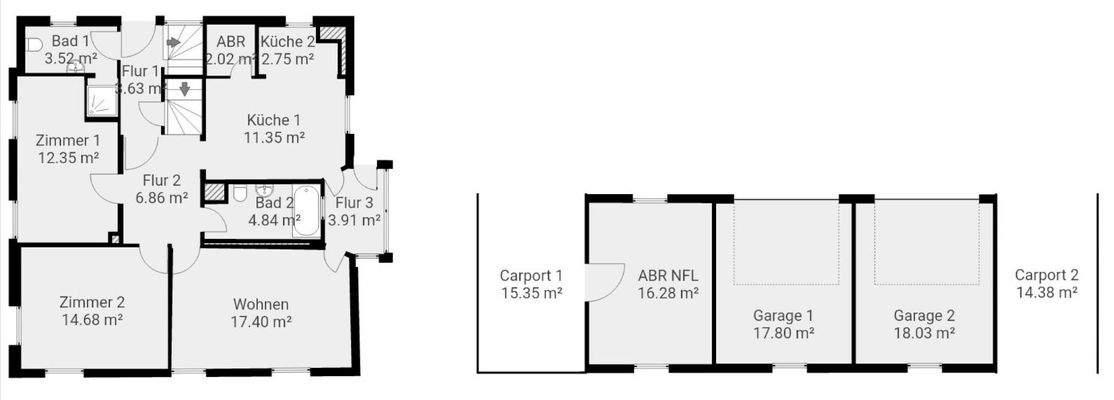 Lage / Grundriss des Nebengebäudes