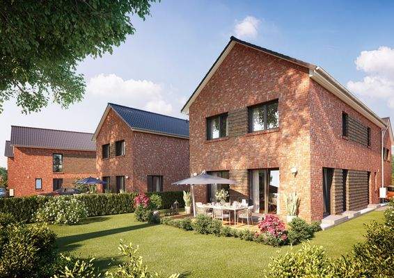 Gartenansicht Haus Nr. 2 und 3 