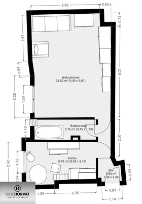 Grobe Grundrissskizze