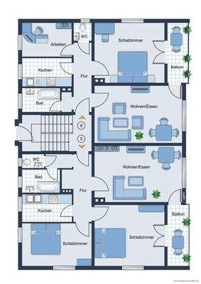 Grundrissskizze 2.OG Vordergebäude