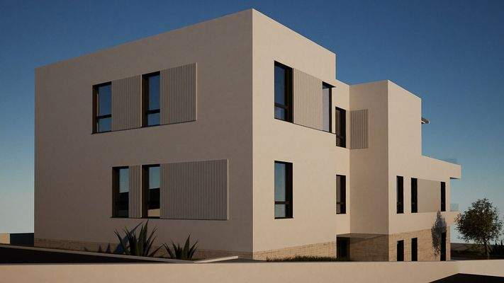 KITZIMMO-Grundstück mit Meerblick & Baugenehmigung für ein Apartmenthaus - Immobilien Kroatien.