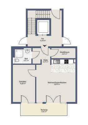 Grundriss EG mitte, Immogrundriss