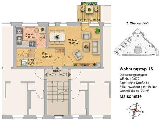 Grundriss Wohnung - untere Ebene