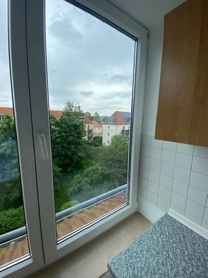 Blick zum Fernsehturm von der Küche aus dem Fenste