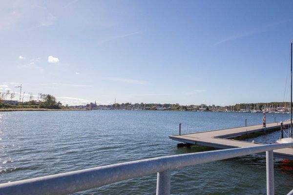 Blick zur Brücke in Kappeln 