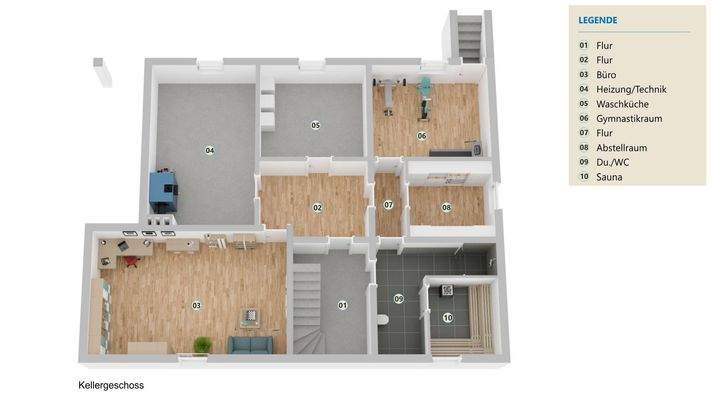 Grundrissvisualisierung Keller