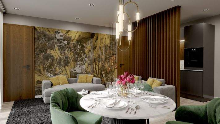 Beispieleinrichtung Wohnung 6: Essen und Wohnen