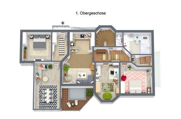 3D Floor Plan - 1. Obergeschoss