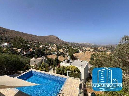 Kreta, Listaros: Modern gebaute Villa mit herrlichem Meerblick