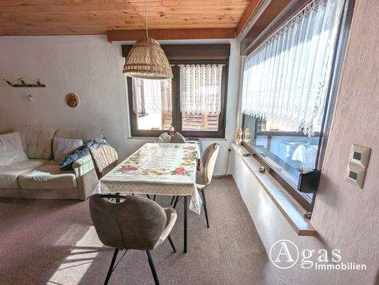 Essecke im Wohnzimmer