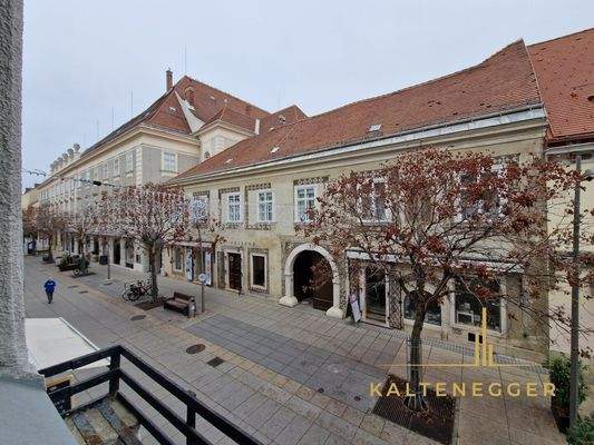 Blick aus dem Fenster von TOP 2 auf die Fußgängerzone