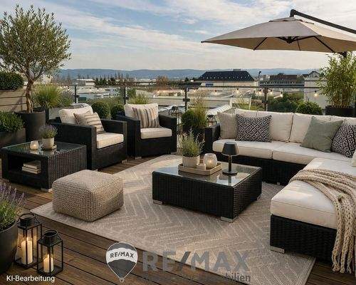 Terrasse im Sommer, KI-generiert1