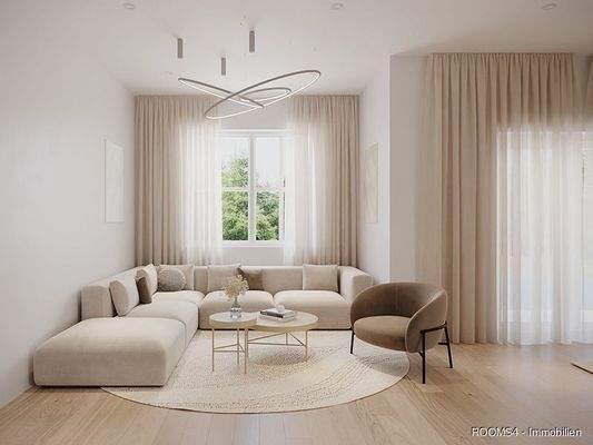 Wohnzimmer mit  Ausgang zur Terrasse