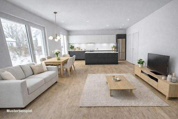 Wohnzimmer mit offener Küche Einrichtungsbeispiel