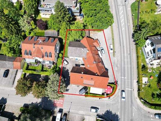 Luftbild mit Eingrenzung des Grundstücks