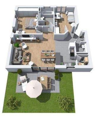 3 Zimmer-Wohnung mit ca. 84 m² und eigenem Garten