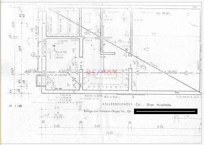 Kellergeschoss bemaßt geschwärzt