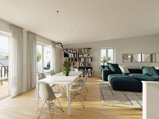 Das Wohn- und Esszimmer