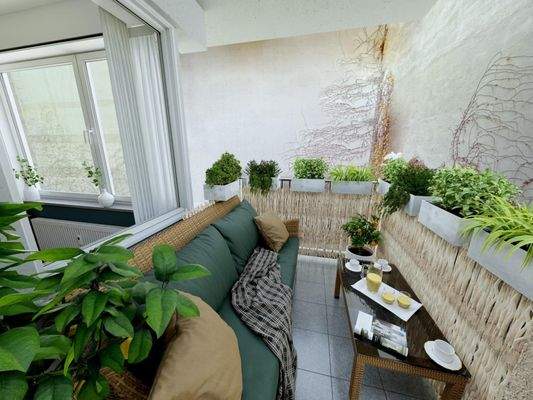 Einrichtungsbeispiel Balkon (Visualisierung)