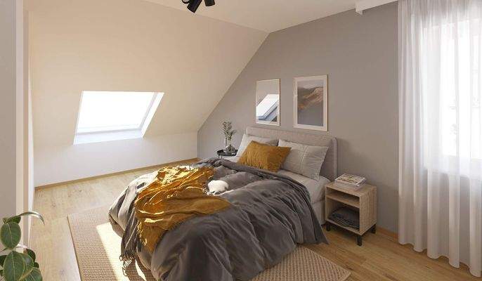 Helles und komfortables Schlafzimmer