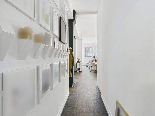 Blick aus zweitem Büroraum - Hochparterre