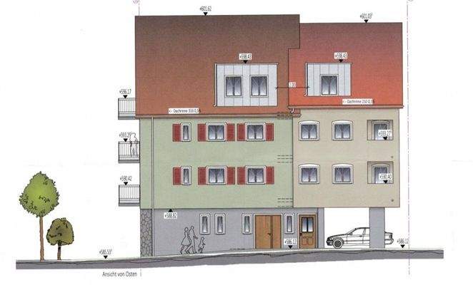 Ansicht Osten des Neubaus