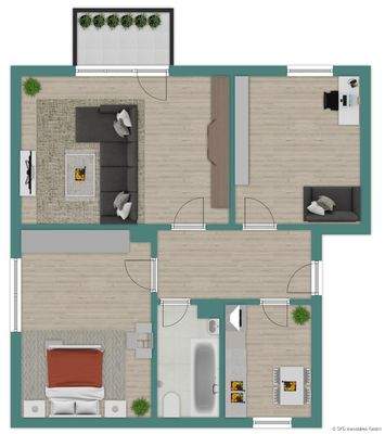 Grundriss Skizze 1. Obergeschoss