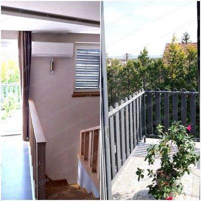 Vorraum im OG und Balkon mit Balaton-Blick