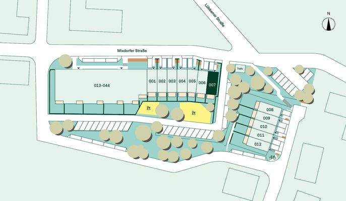 Lage des Reihenhauses im Quartier