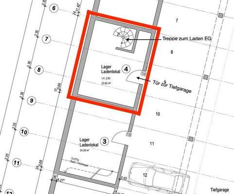 Grundriss Lager UG