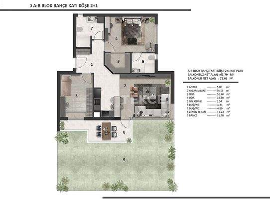 Spacious Flats with En-Suite Bathrooms in Aksu Antalya
