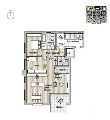 Grundriss Wohnung 4