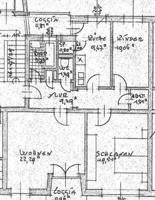 3-Zimmer-Wohnung Grundriss