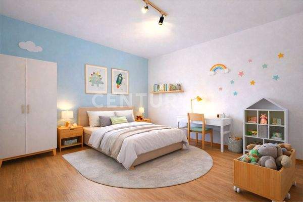 Kinderzimmer mit freundlicher Raumwirkung (Visualisierung)