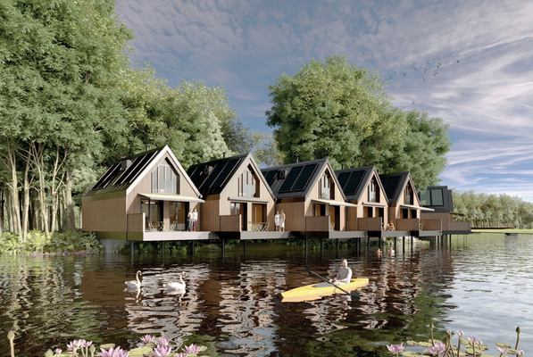 Chalet Stelzen im Wasser