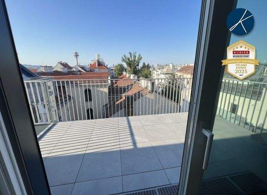 der Ausblick vom Balkon