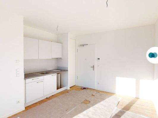 Ansicht I: Wohn- und Schlafzimmer