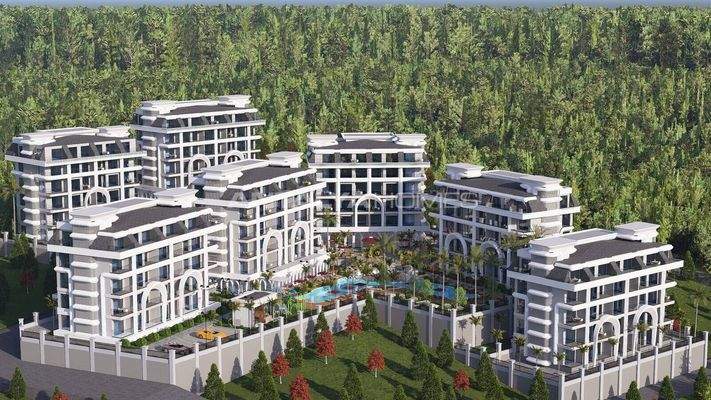 Flats with Rich Social Amenities near the Beach in Alanya