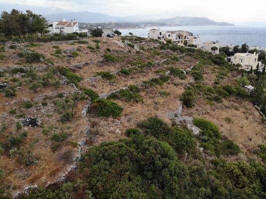 Kreta, Plaka: Atemberaubendes Grundstück mit Meer- und Bergblick zu verkaufen