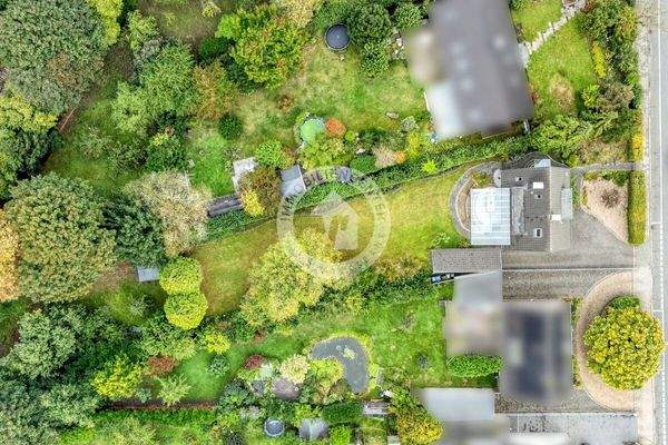 Das große Kaufgrundstück aus der Vogelperspektive