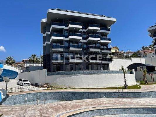 Sea View Real Estate in a Two-Block Site in Alanya Kargıcak