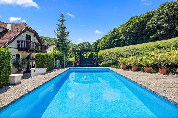 Niederösterreich-Klosterneuburg-Anwesen-Terrasse-Pool