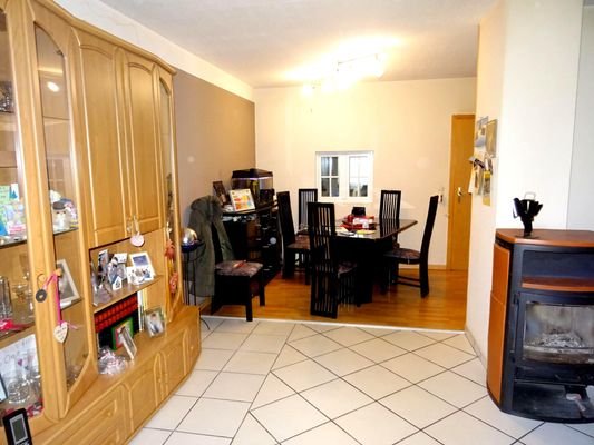 Essecke im Wohnzimmer