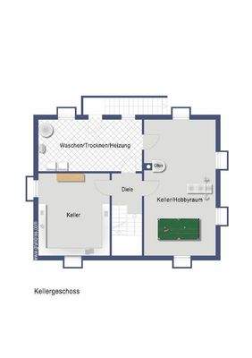 Grundriss Kellergeschoss - nicht maßstabsgetreu