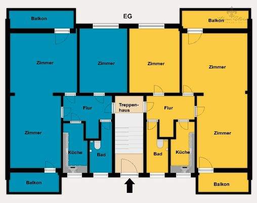Grundriss Farbig - EG