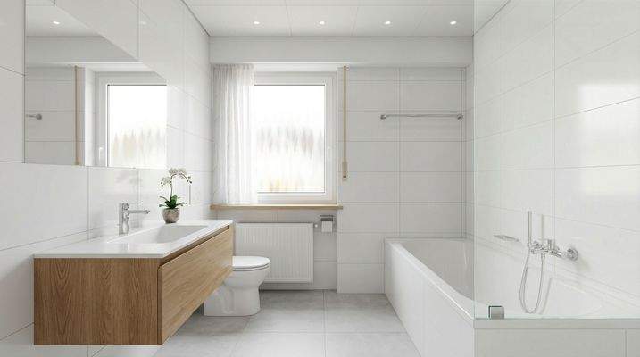 Inspiration: Modernes Bad mit klaren Linien