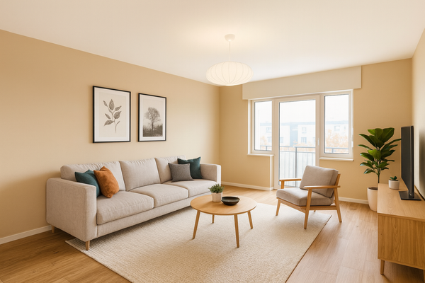 Wohnzimmer möbliert