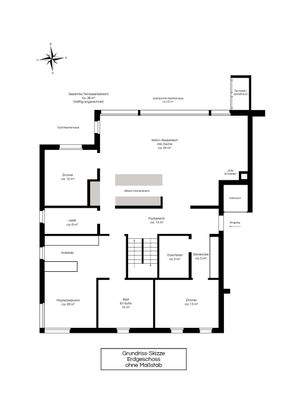 Grundriss-Skizze Erdgeschoss