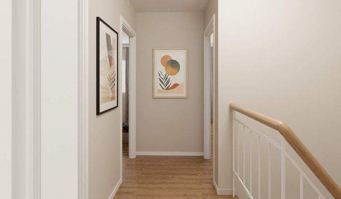 Heller und freundlicher Flur im Obergeschoss