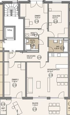Grundriss Wohnung 2.10